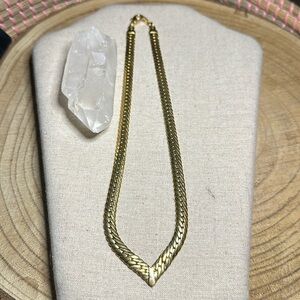 Joan Rivers Gold Choker Herringbone Classic Chain Vintage Necklace